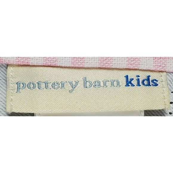 Pottery Barn Kids Pink White Gingham Plaid Checkered Curtain One Drape 44x63 - Picture 6 of 7